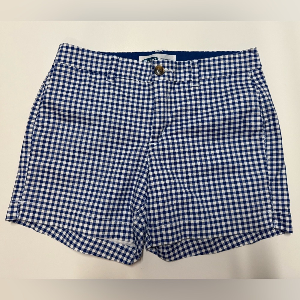 Old Navy Blue and White Gingham Women Shorts